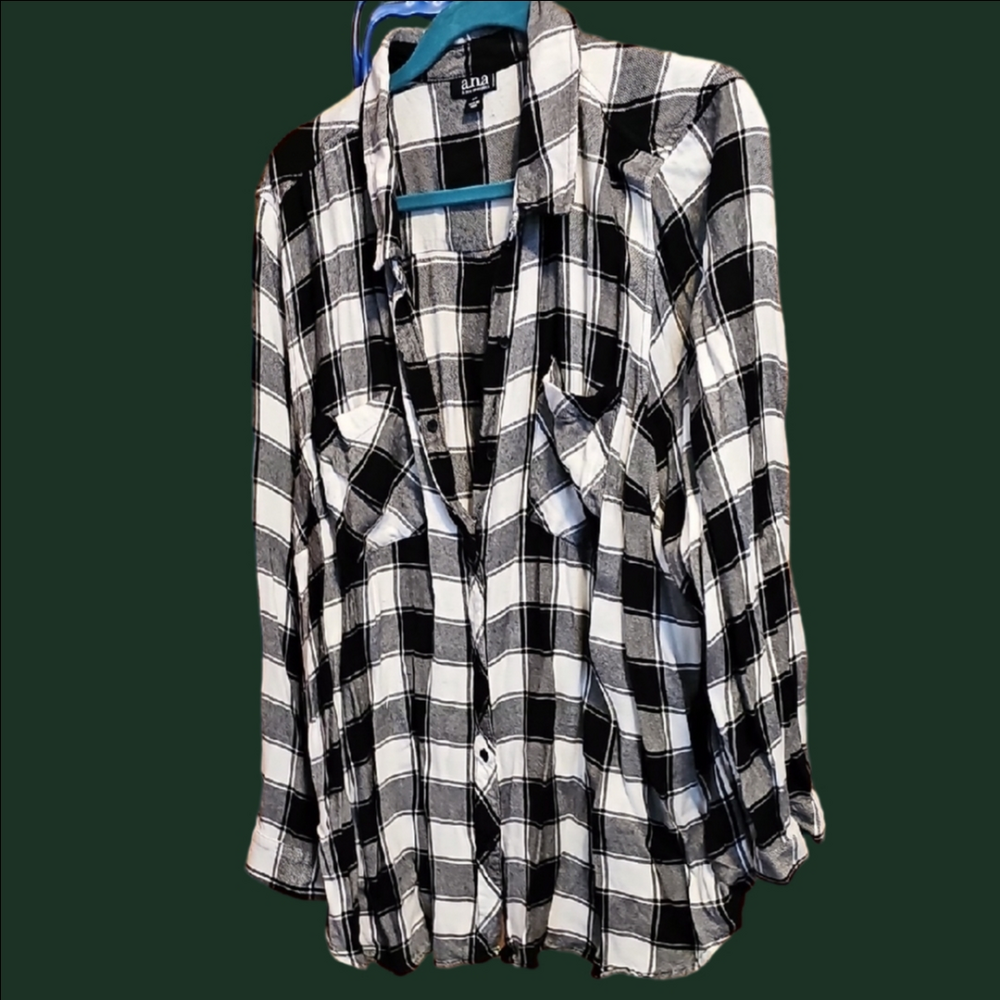 a.n.a Monochrome Plaid Shirt